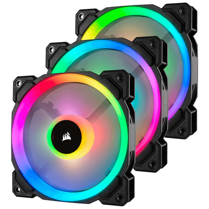 Ventilador Caja Corsair Ll120 Rgb 120mm Dual Light Loop Rgb Led Pwm Fan 3 Fan Pack Con Lighting Node Corsair Ll120 Rgb, Carcasa Del Ordenador, Ventilador, 12 Cm, 600 Rpm, 1500 Rpm, 24,8 Db