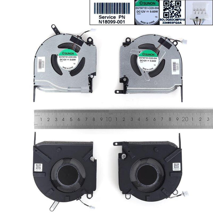 Ventilador Para Portátil Hp Omen 16 K 16 N 8 Pro 12v 3060 70l+R,Org