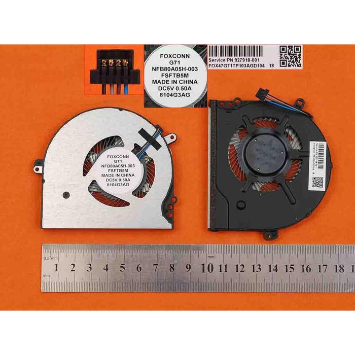 Ventilador Para Portátil Hp Pavilion 15-Cc 15-Cc708tx 15-Cc715tx 15-Cc710tx Tpn-Q191 927918-001 Nfb80a05h-003