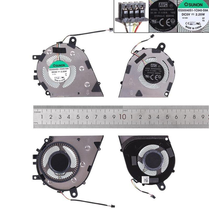 Ventilador Para Portátil Lenovo Air 14 2019 S550 14 Api 81nh S550 Ideapad Flex14 Api (L+R, Gpu, Sin Cubierta, Original)