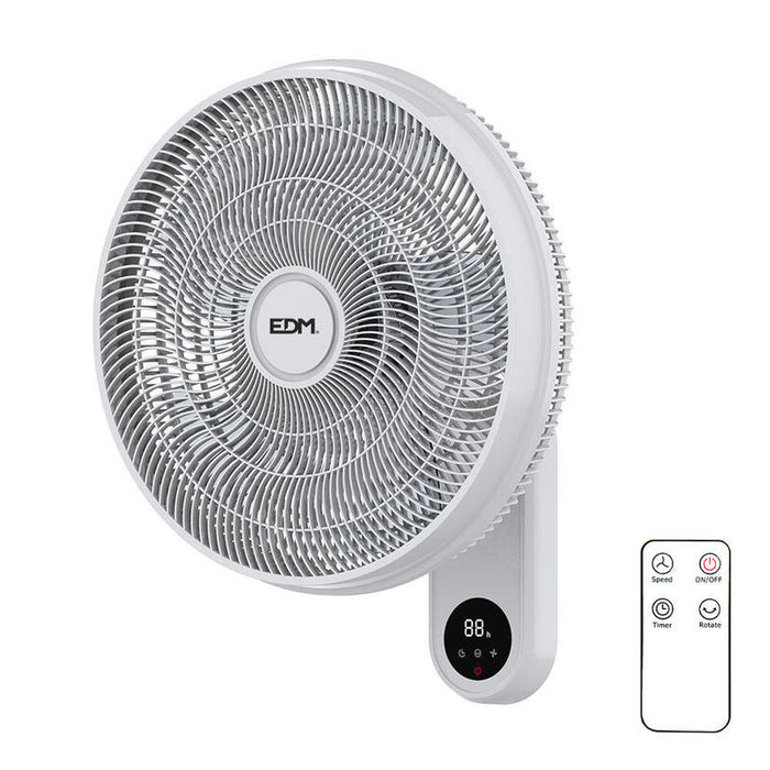 Ventilador Pared 50w 40cm Con Mando Edm