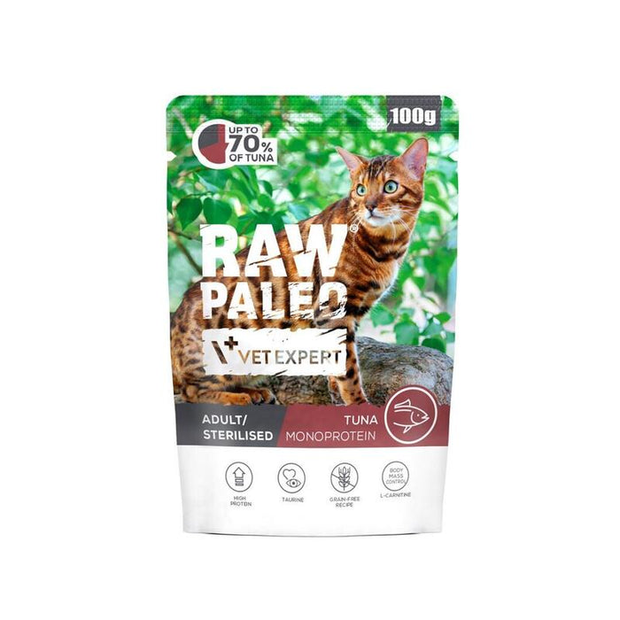 Vetexpert Raw Paleo Adult Sterilised Tuna - Comida Húmeda Para Gatos - 100g