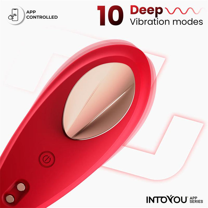 Vibrador De Braguita Silicone  Con App Silicona Doble Capa Rojo