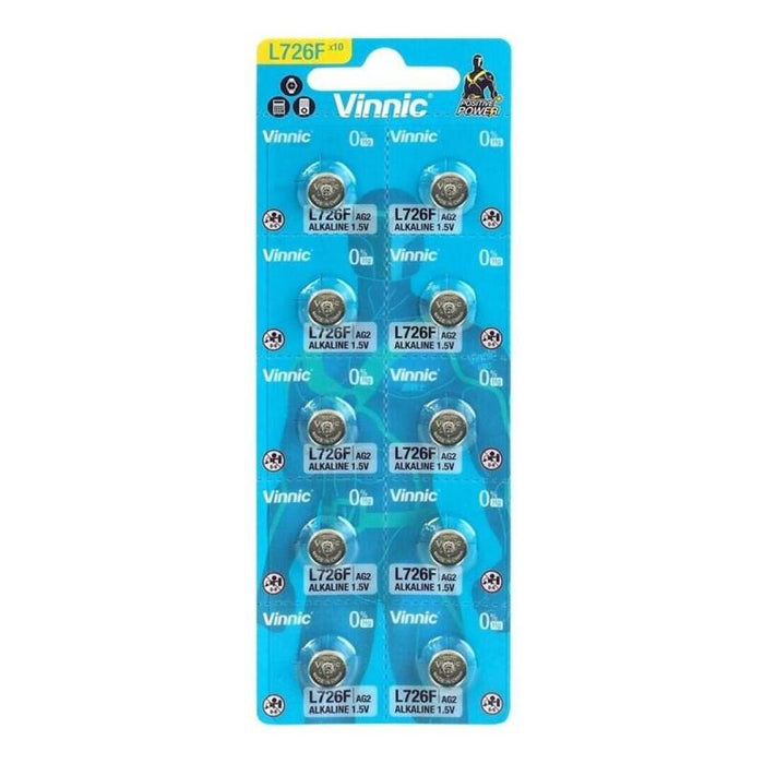 Vinnic Pila Boton Alcalina Ag2 L726f Lr59 Blister*10