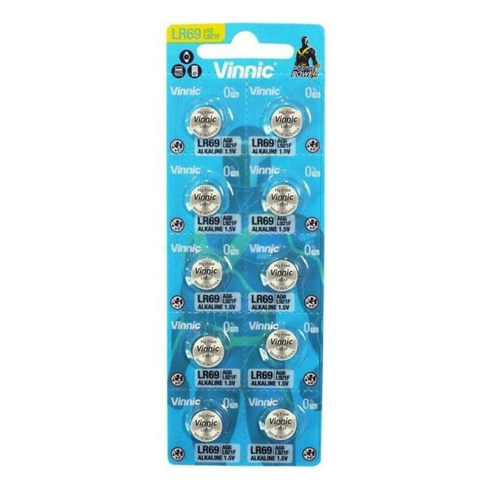 Vinnic Pila Boton Alcalina Ag6 Lr69 L921f Blister*10