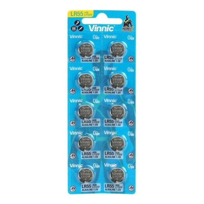 Vinnic Pila Boton Alcalina Ag8 L1121f Lr55 Blister*10