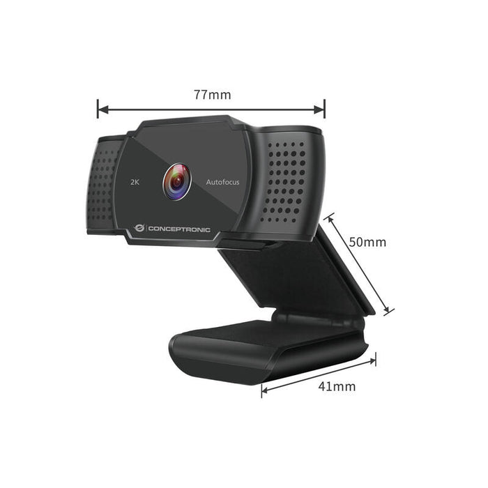 Webcam 2k Conceptronic Amdis  5mp Usb   3.6mm 30 Fps Angulo Vision 72º Microfono Integrado