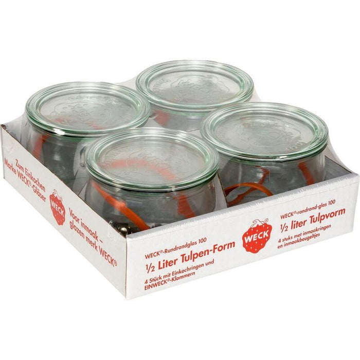 Weck Round Rim Jar Tulip 0,5l Set Of 4