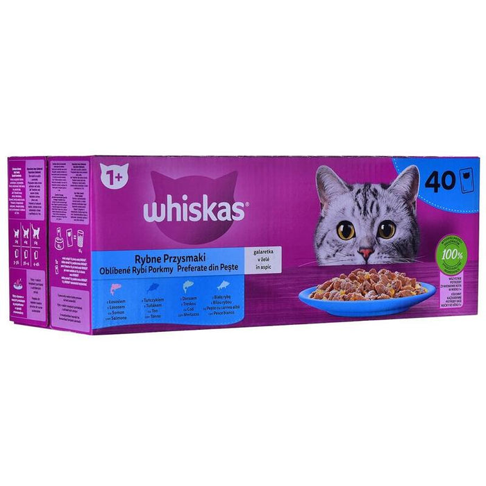 Whiskas Fish Favourites In Jelly - Comida Húmeda Para Gatos - 40x85 G