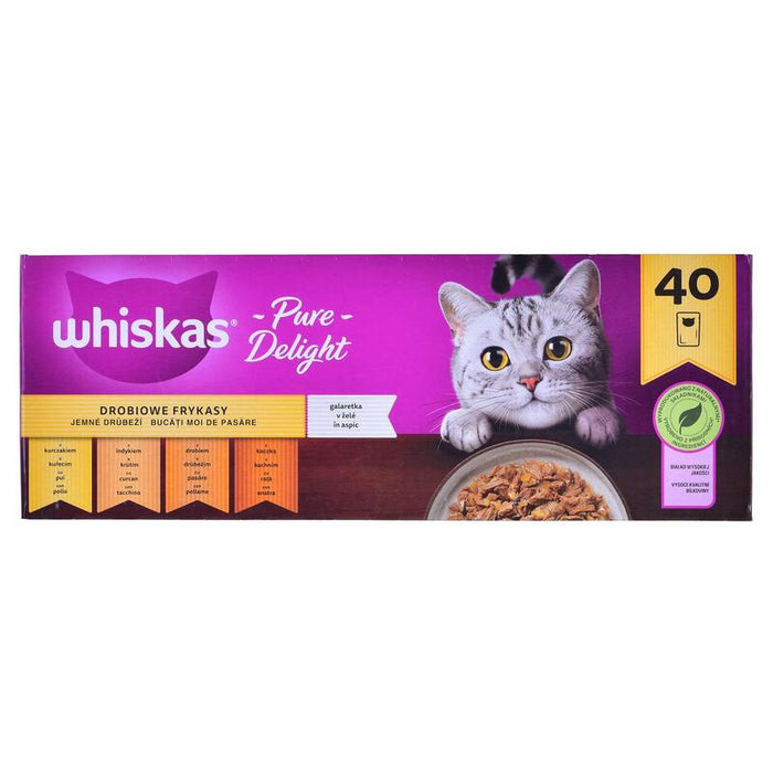 Whiskas Pure Delight Poultry In Jelly - Comida Húmeda Para Gatos - 40 X 85g