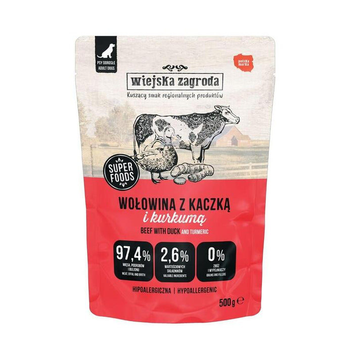 Wiejska Zagroda Beef With Duck - Comida Húmeda Para Perros - 500g