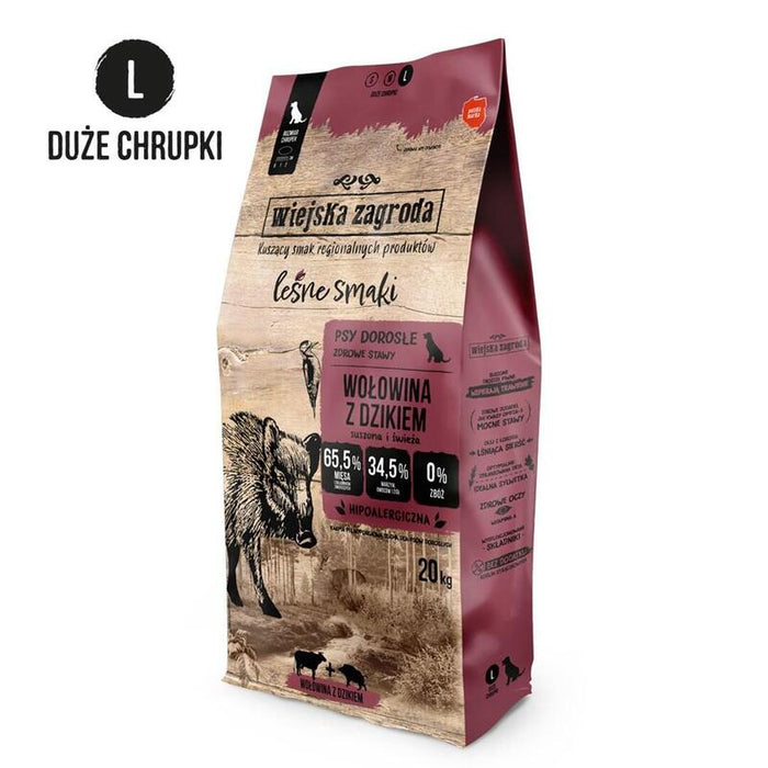 Wiejska Zagroda Beef With Wild Boar L  Dry Dog Food  20kg