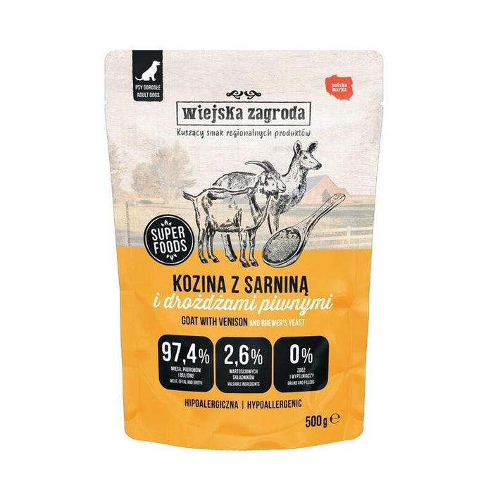 Wiejska Zagroda Goat And Venison - Comida Húmeda Para Perros - 500g