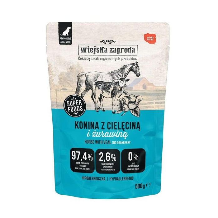 Wiejska Zagroda Horse Meat With Veal - Comida Húmeda Para Perros - 500g