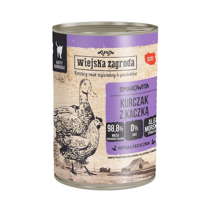 Wiejska Zagroda - Kurczak Z Kaczka - Mokra Karma Dla Kota - 400g
