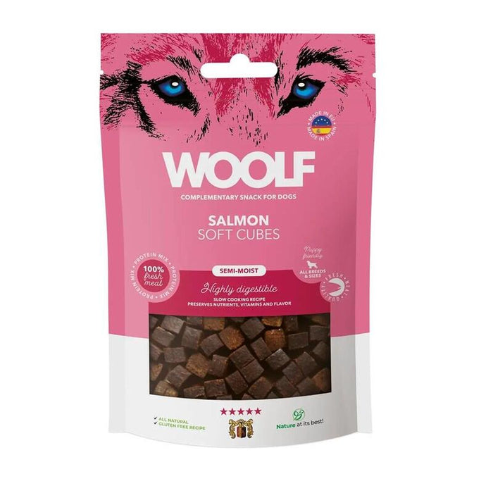 Woolf Soft Cubes Salmon Przysmak Para Perro 100g