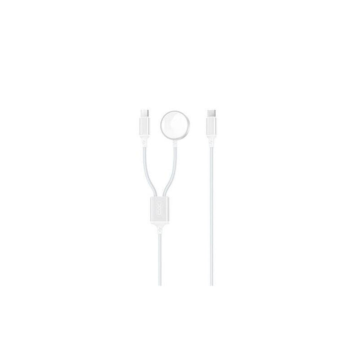 Xo Cable Usb 2 En 1 - 60w - Tipo C + Carga Magnetica Apple Watch - 1 Metro - Blanco