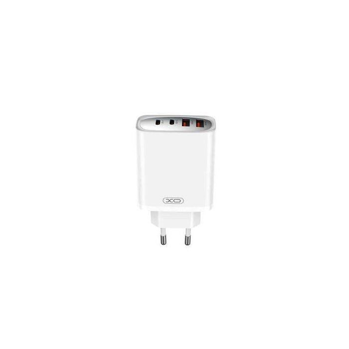 Xo Cargador Rapido - Usb-A 22.5w - 2 Puertos Tipo C - Multiples Voltajes - Alta Eficiencia - Blanco