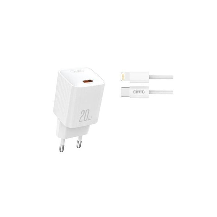 Xo L146 Cargador De Corriente 20w - Usb-C - Pd 3.0 Y Qc 3.0 - Incluye Cable Usb-C A Lightning - Blanco