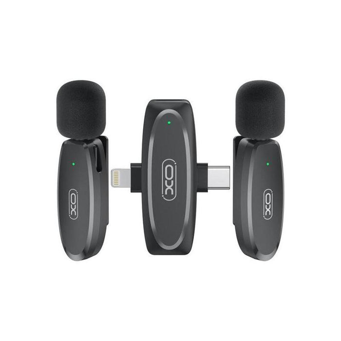 Xo Mkf10 Microfono Inalambrico De Solapa - Conector Tipo C Y Lightning - Negro