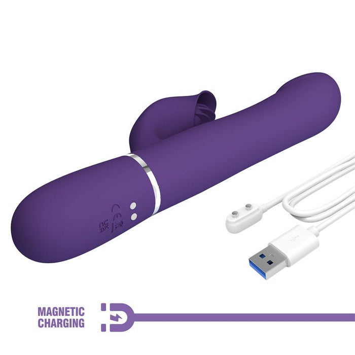 Pretty Love - Zalin Vibrador Rabbit Perlas 4 En 1 Morado