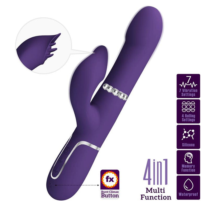 Pretty Love - Zalin Vibrador Rabbit Perlas 4 En 1 Morado