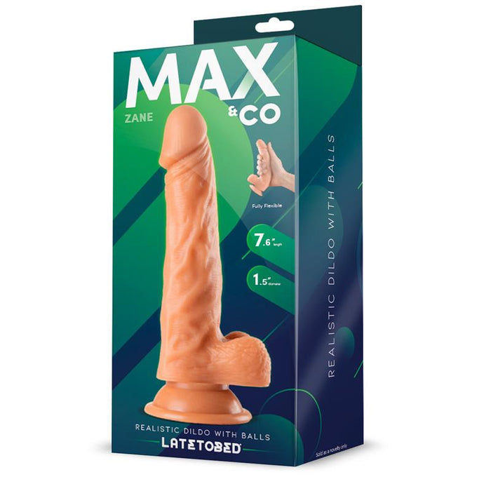 Zane Dildo Realista Con Testículos Natural 7,6 - 19.5 Cm