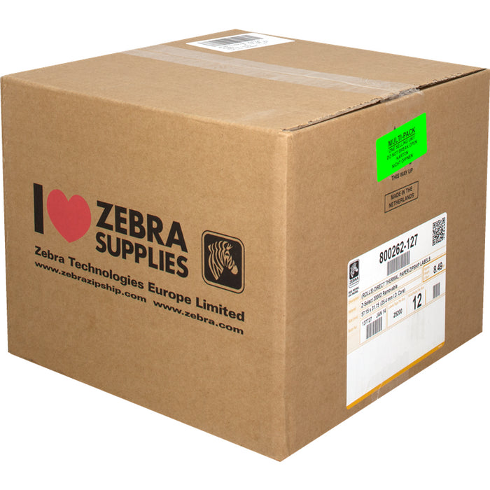Zebra Etiquetas 800262-127 12pck Z-Select 12 Rollos, Termo, 2000d, 57x32mm, 2100 Et./Rollo, Separable