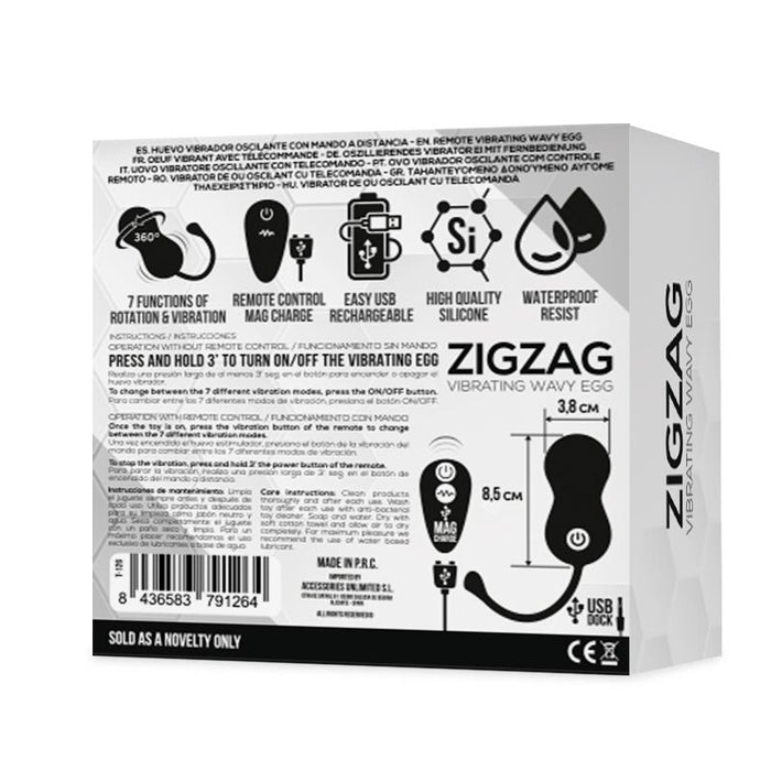 Zigzag Huevo Vibrador Con Control Remoto Usb Función Zigzageante Usb Silicona