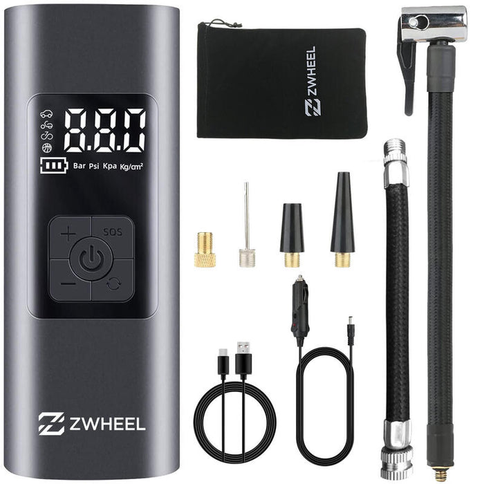 Zwheel Compresor De Aire Portatil 60w - Pantalla Led - Presión Max. 150psi - Foco De Alumbrado Led - Bateria 6.000mah